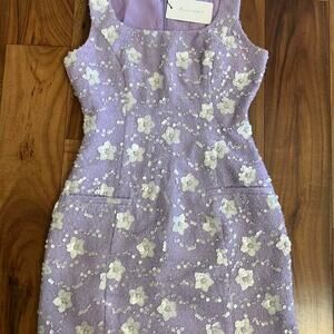 Line and Dot lavender sequin floral dress size XS New with Tags Summer Picnic